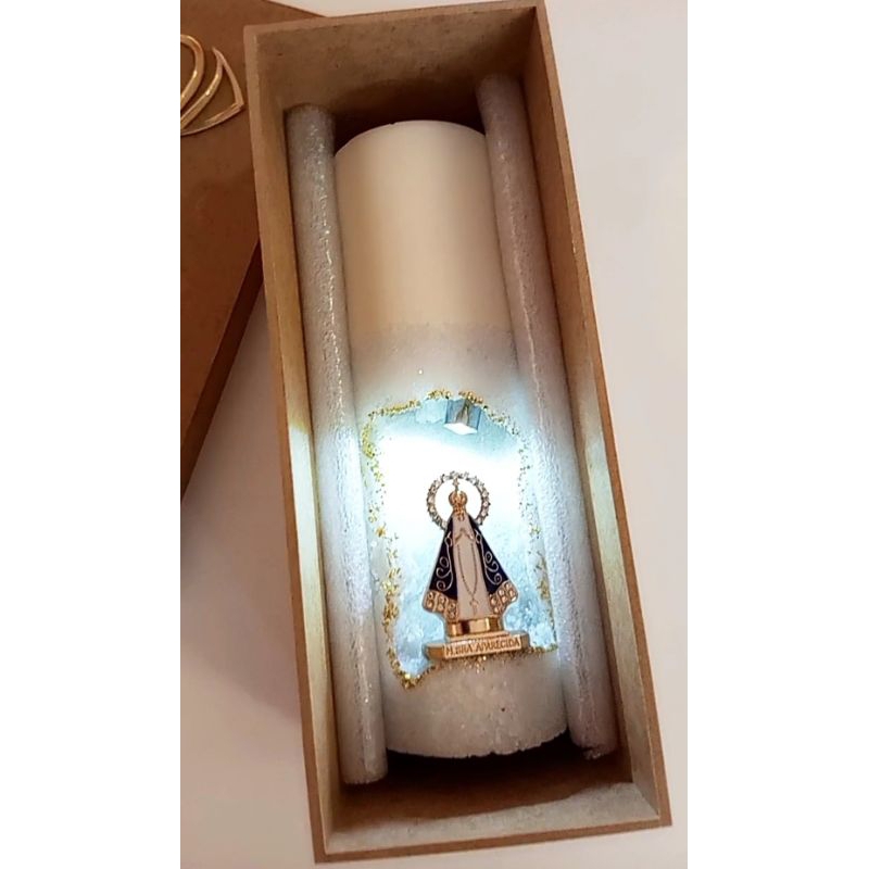 VELA ORATÓRIO, VELA GRUTA  NOSSA SENHORA APARECIDA COM LED LIGA/DESLIGA