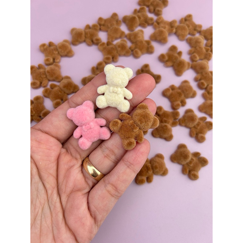 Aplique Ursinho Aveludado 3cm (10un) ou (5un)