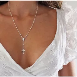 Colar Terço Nossa Senhora Aparecida Padroeira Banhado a Prata 925 e a Ouro 18k