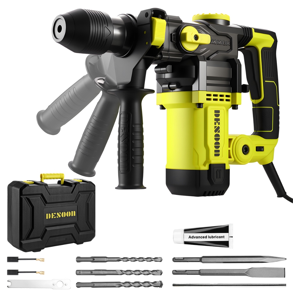 Martelete Perfurador Rompedor 1500w Professional Elétrico 3 em 1 Concreto Martelo com SDS Plus Brocas Maleta Desoon