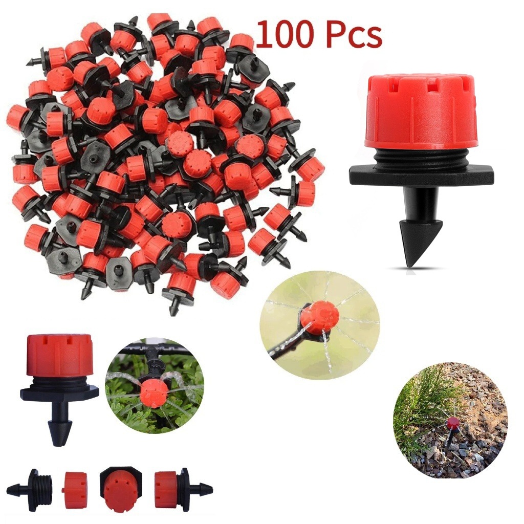 100 Peças Bico Gotejador Ajustável Para Sistema De Irrigação em Oferta na Shopee