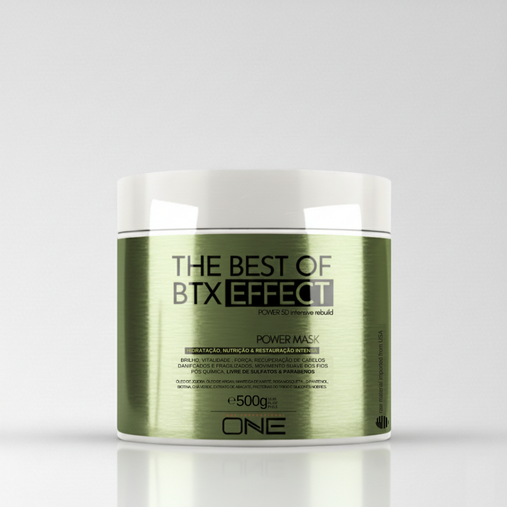 Máscara The Best of BTX EFFECT 500g (efeito botox e cronograma capilar 3em1: Hidratação, Nutrição e Reconstrução)