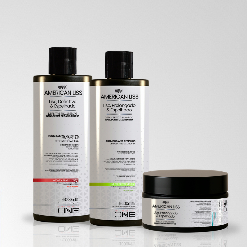 Definitiva American Liss 500ml (Alisa em 15 Minutos e não volta) + Kit Pós Progressiva Shampoo e Máscara... em Oferta na Shopee