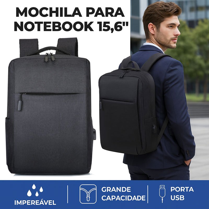 Mochila Masculina E Feminina Unissex Resistente à água Com Saída USB em Oferta na Shopee