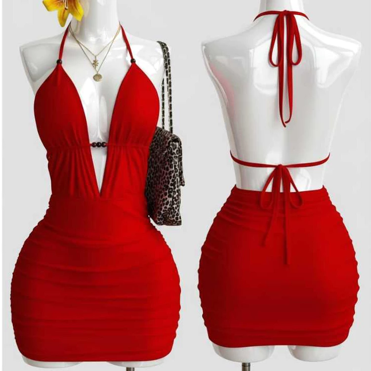 vestido  curto feminino gringo balada frente unica decote en V — imagem 1