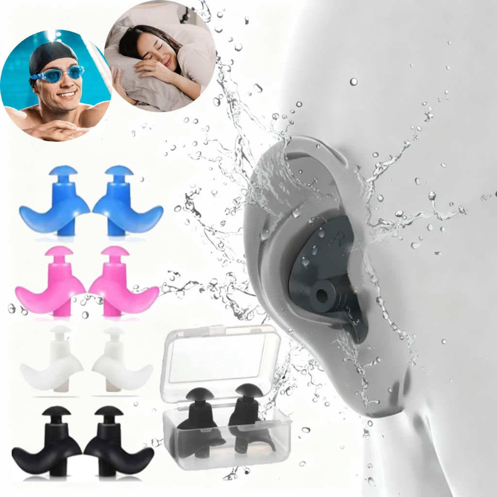 Imagem Protetor Auricular Tampão de Ouvido Natação Banho Piscina Auditivo Orelhas