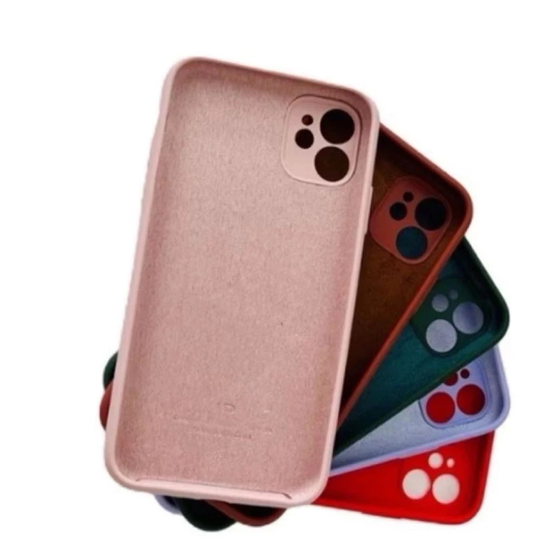 Capa Capinha Para IPhone 11 11pro 11promax Silicone Aveludada C/ Proteção na Câmera Fechada Quadrada