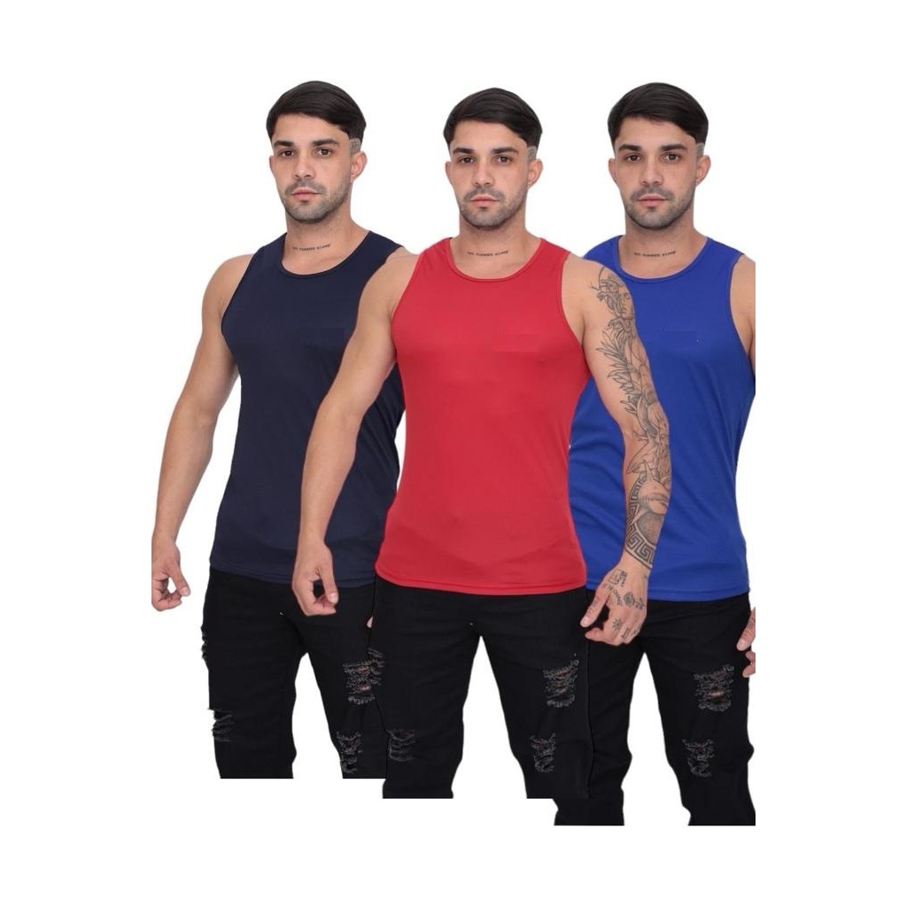 Kit 2 Camisetas regata masculina dryfit esportiva academia caminhada crosfit Treino Corrida