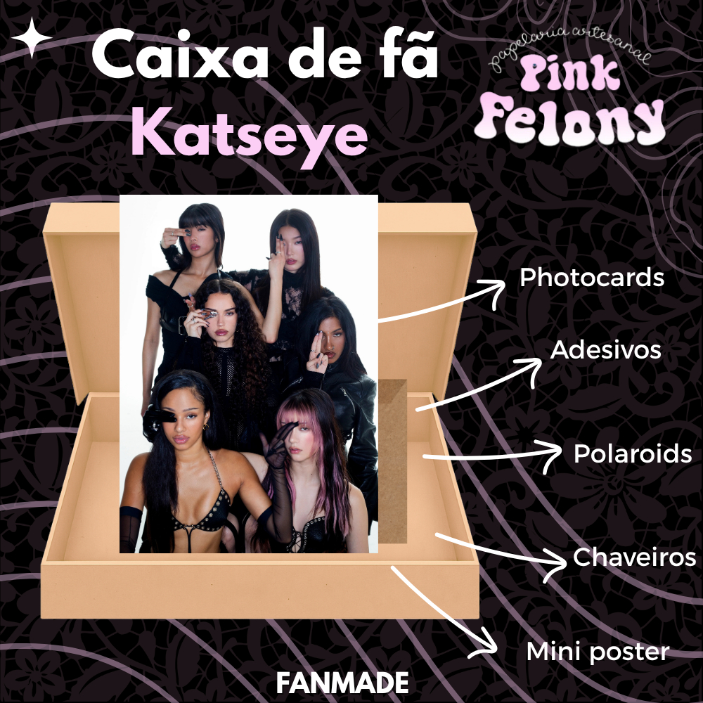 kit caixa de fã itens katseye sis beautiful chaos membros photocards posteres adesivos fanbox em Oferta na Shopee