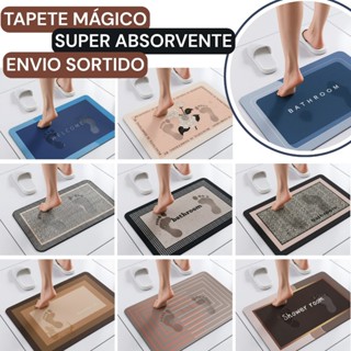 Tapete Mágico Ultra Absorvente Banheiro Cozinha Antiderrapante Sortido Habitat Kit em Oferta na Shopee