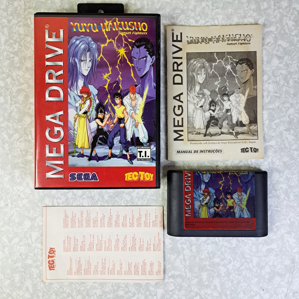 Yuyu Hakusho Sunset Fighters Original Completo Tectoy - Mega Drive. Raro. Serial batendo.