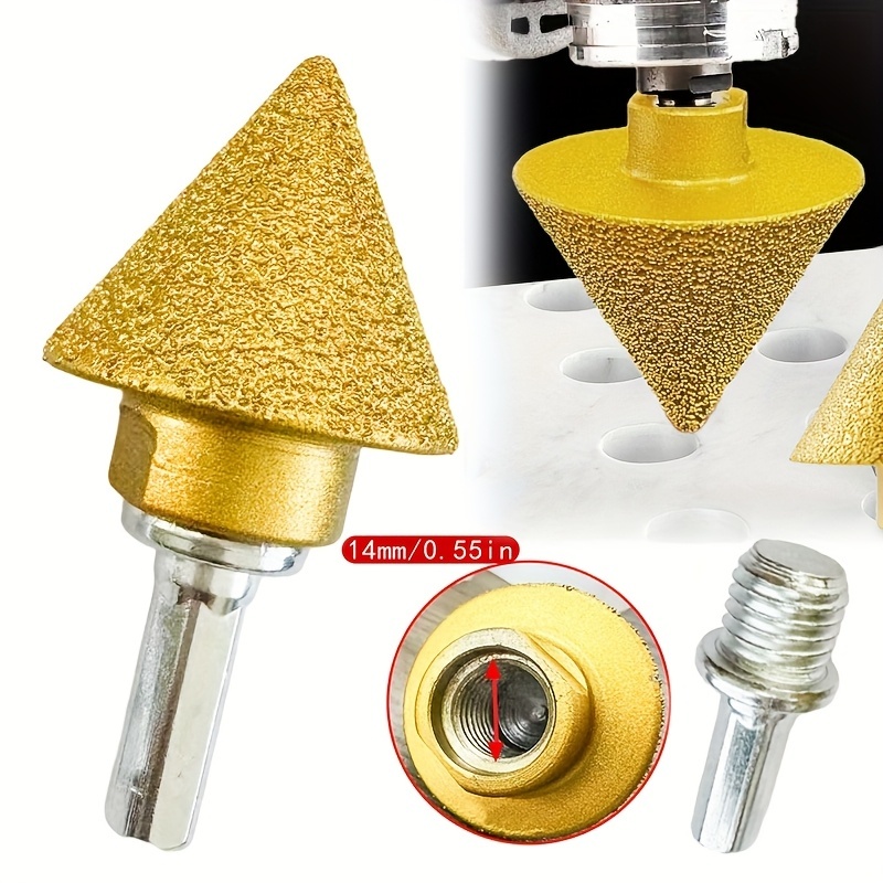 Broca de chanfro de diamante com rosca M14 Broca de corte cônica 50mm em Oferta na Shopee