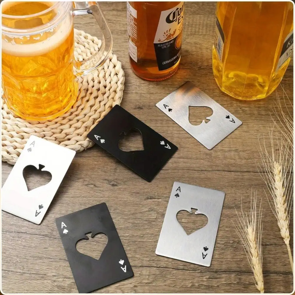 Kit 20 Abridor de Garrafa Formato Carta De Baralho As De Espadas Aco Inox