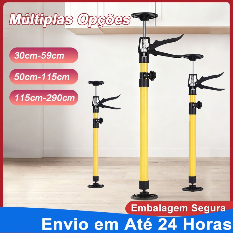 Haste de Suporte Telescópica Ajustável em Aço - Sistema Manual para Armários, Macacos e Drywall em Oferta na Shopee