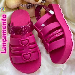 Sandália Infantil Plataforma Love Menina Glitter Coração Estilosa Papete Blogueirinha Moda Feminina em Oferta na Shopee