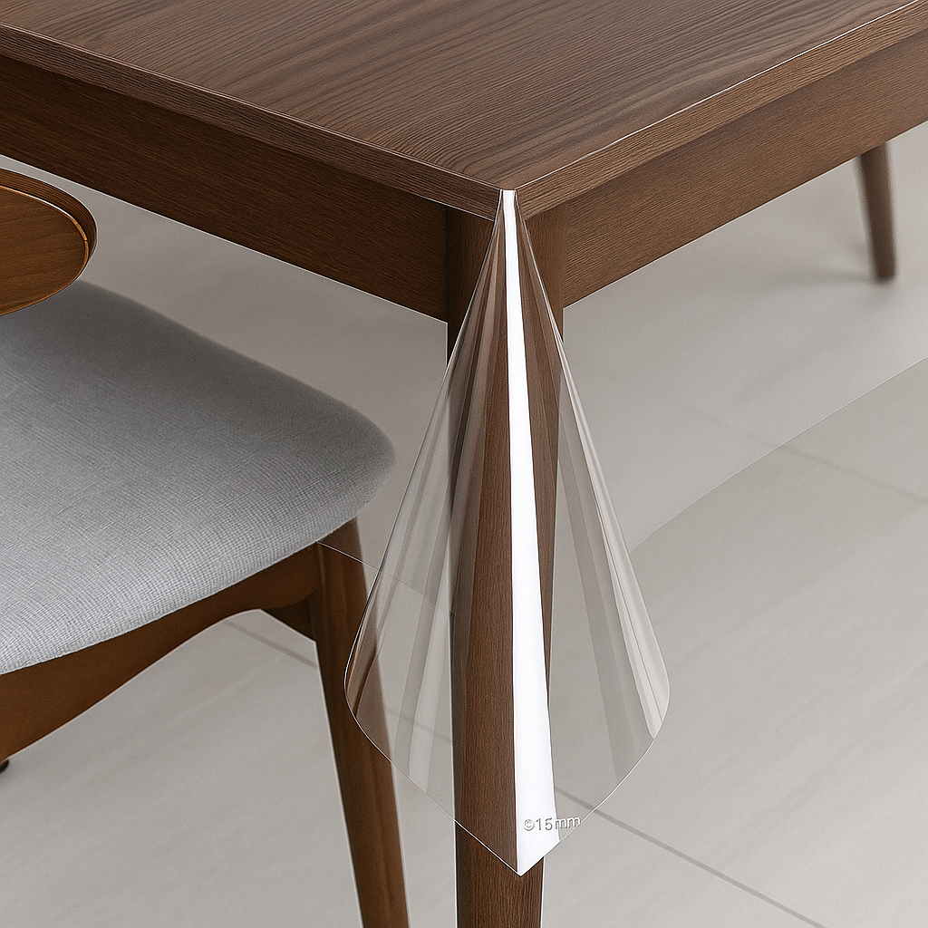 Toalha de Mesa Plástico PVC Transparente Impermeável Forro de Mesa Grosso CozinhaTérmico — imagem 2 de 2