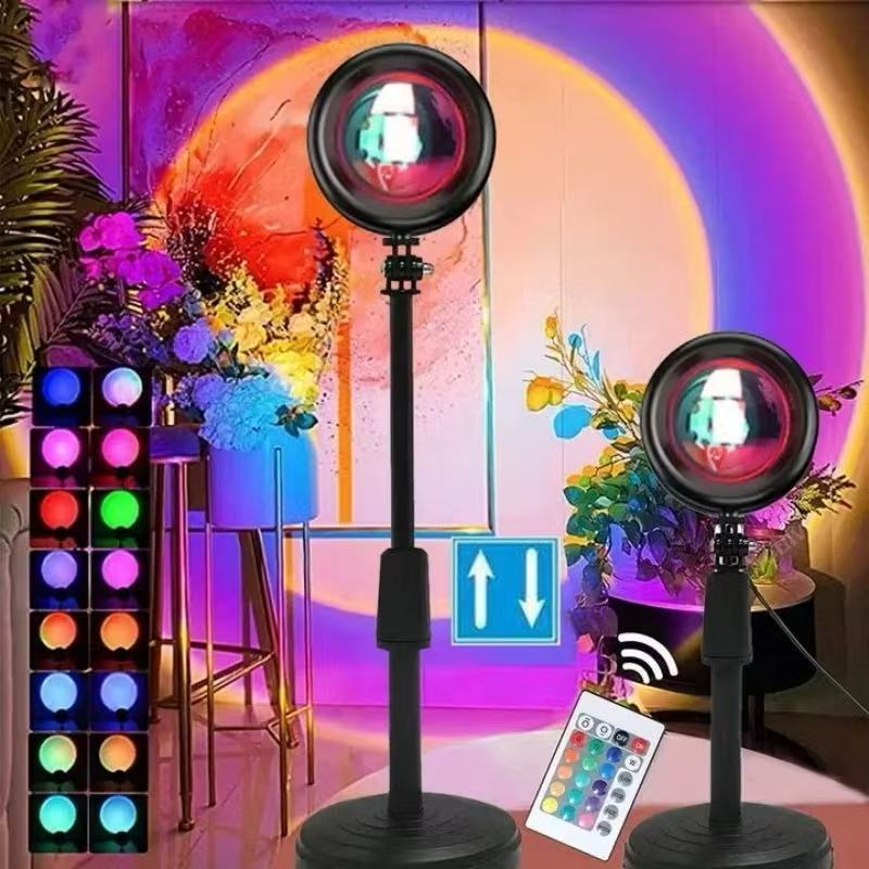 Lâmpada Pôr do Sol com Controle Remoto Luz Noturna USB 16 Cores Ajustáveis para Decoração de Quarto em Oferta na Shopee