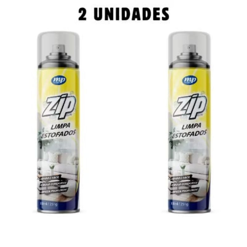Kit 2 Limpa Estofados Espuma Para Limpeza de  Estofados Spray Zip Clean 300ml/251g