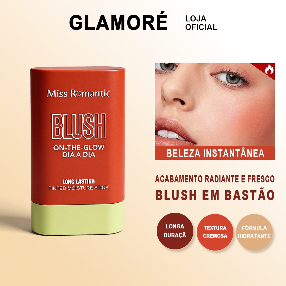 Blush Cremoso Miss Romantic – Textura Suave – Toque Aveludado – Alta Fixação