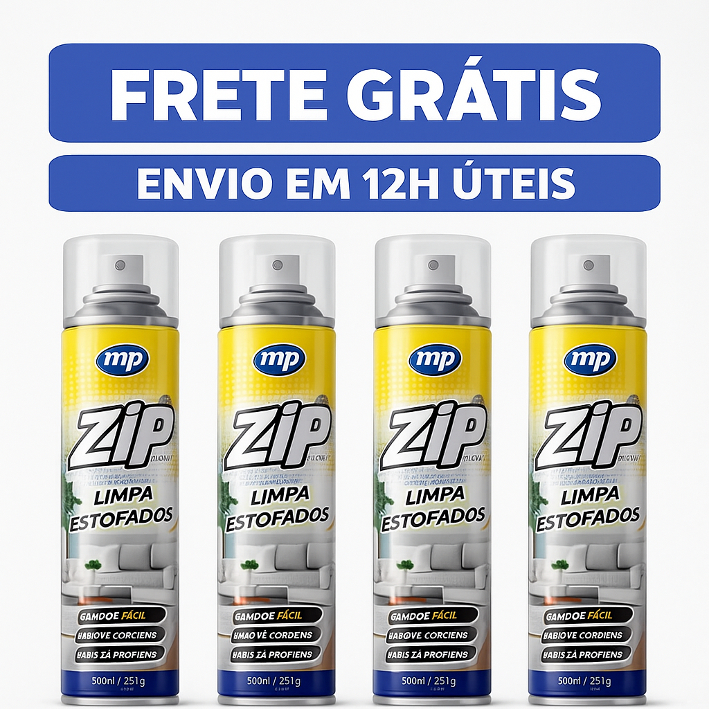Kit de 1/2/3/4/6 Limpa a Seco Estofados Zip Spray 300ml Limpeza Profunda Rápida e Fácil Aeroflex