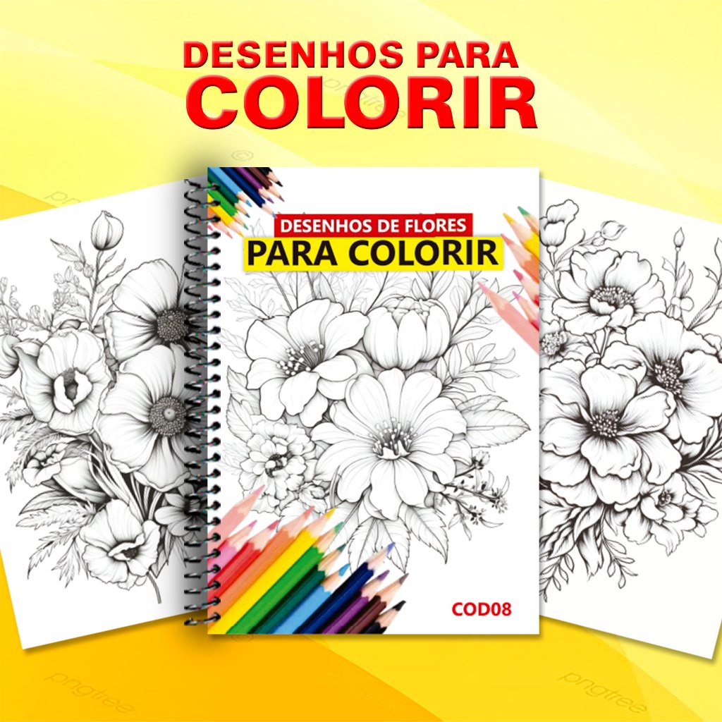 Desenhos de flores para colorir ( 8º edição)