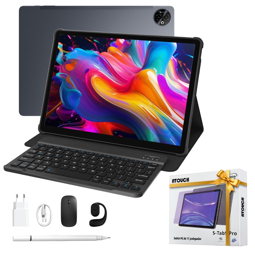 Tablet  5G: 6GB RAM, 256GB, Tela 10.95" e Bateria de 10000mAh e 10h de Tela，Traseira 18MP