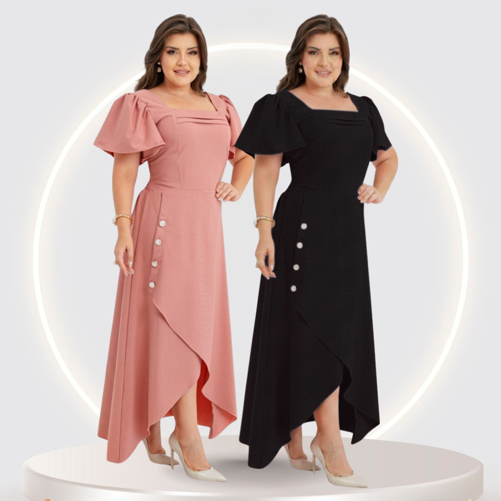 Vestido Plus Size mídi Moda Evangélica, Festa, Culto, Casamento. Entrega Rápida