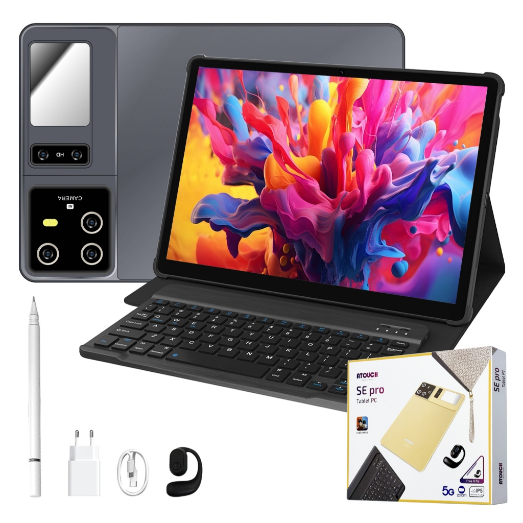 Tablet SE Pro 10.1" 6GB RAM 128GB Dual SIM Android 12,Câmera 20MP Bateria 10000mAh - Tablet Gamer para Trabalho e Estudo