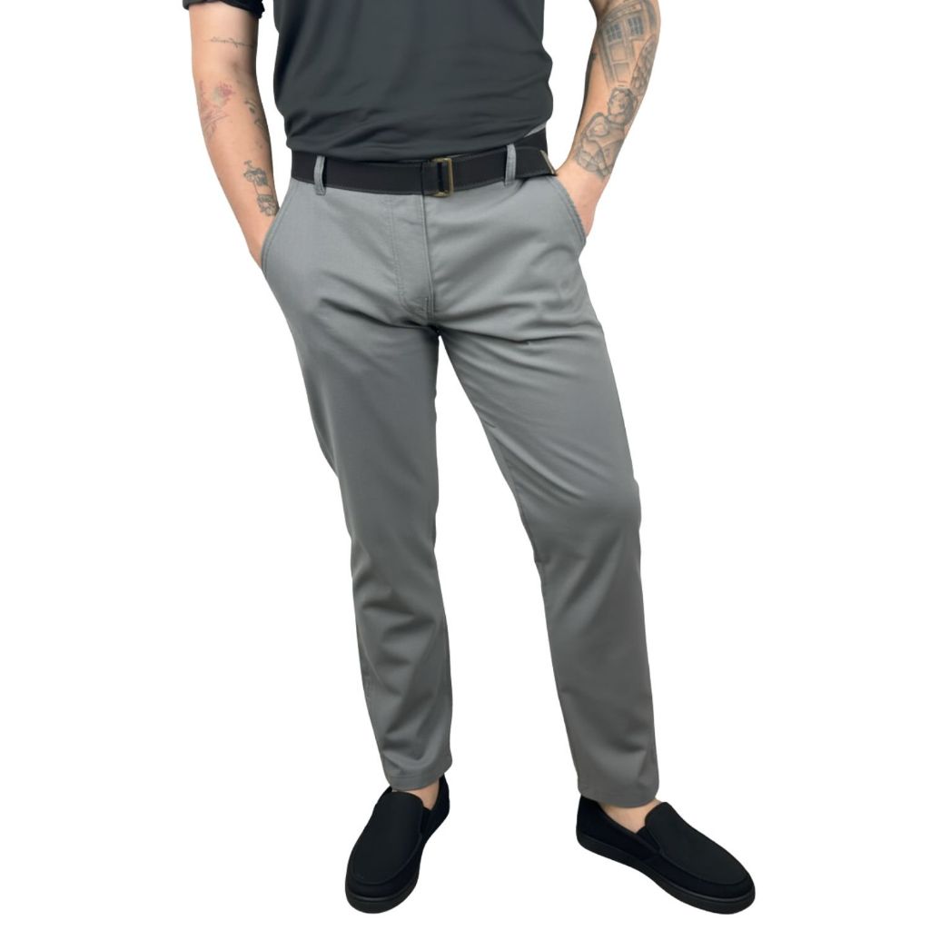Calca Social Linho Masculina Alfaiataria Slim Fit Elegante Elegante Fresca Social