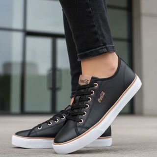 Tênis Coca Cola Feminino Stream Leather Confortável de Couro Original Coca Cola em Oferta na Shopee