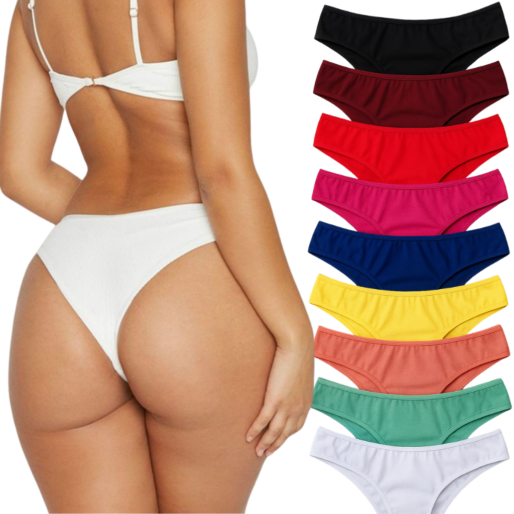 Kit 10 Calcinha Feminina Adulto Viés Conforto 100% Algodão Calcinhas Feminino Roupa Intima em Oferta na Shopee
