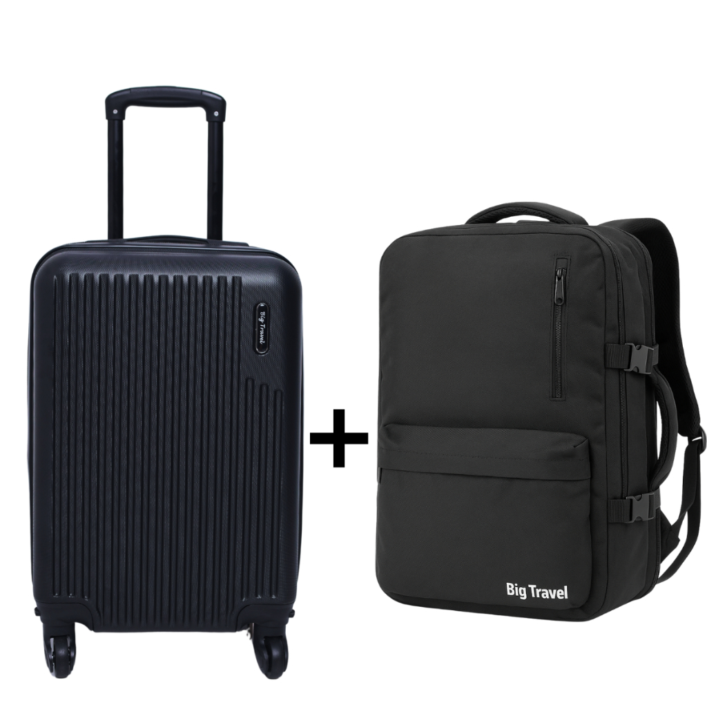 Kit Mala de Viagem Expansível 10kg + Mochila Viagens Bordo Grande Cabine Não Despacha