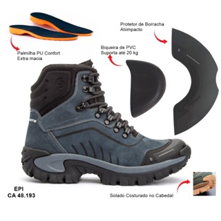 Bota Botina Coturno Adventure Palmilha em Gel Couro Unissex Confortável Trabalho 12 Horas Undersports em Oferta na Shopee