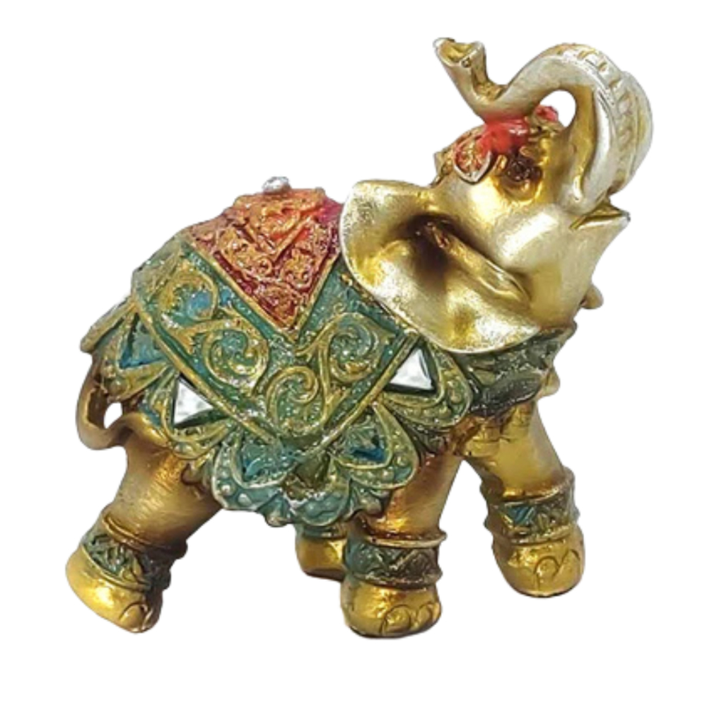 Elefante Decorativo Em Resina Indiano  Prosperidade, Sabedoria, Proteção Longevidade em Oferta na Shopee