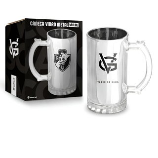 CANECA VIDRO METALIC TIMES - VASCO em Oferta na Shopee