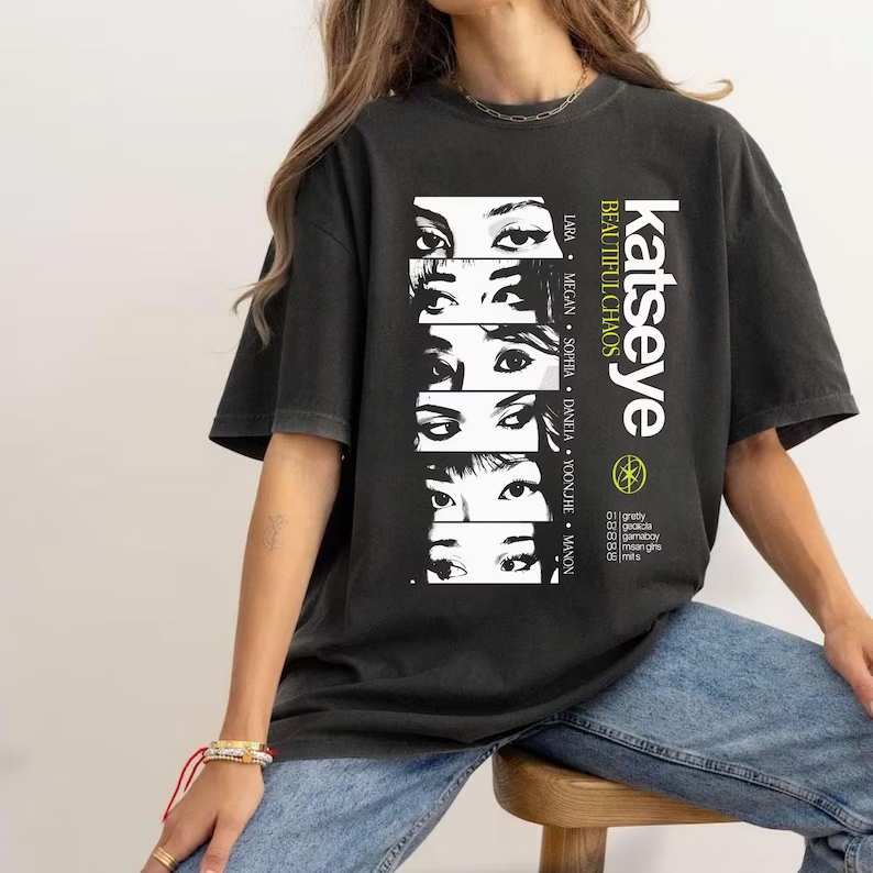 Camiseta T-shirt Unissex Katseye Kpop Vintage em Oferta na Shopee