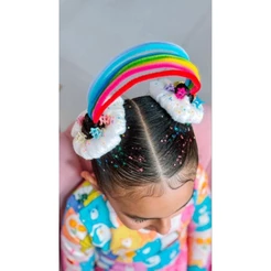 kit penteado arco íris pegue e monte cabelo maluco