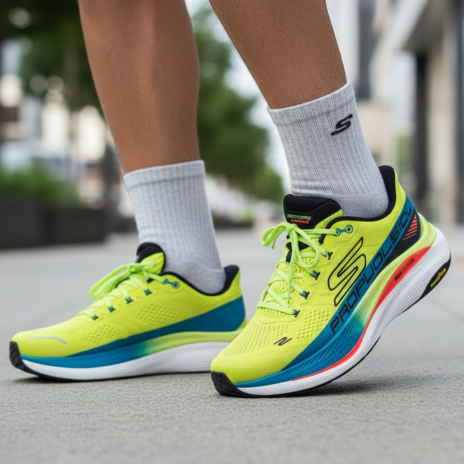 Tênis Masculino Max Cushioning Propulsion Esportivo Caminhada Corrida Original Skechers