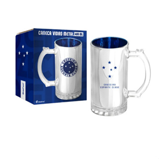 CANECA VIDRO METALIC TIMES - CRUZEIRO em Oferta na Shopee