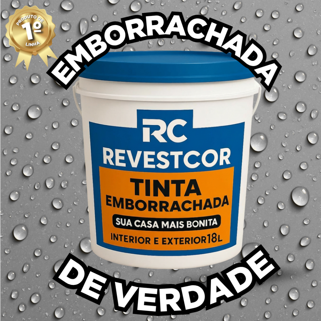 Tinta Emborrachada 18Litros  Impermeabilizante revestcor Várias Cores Balde Grande em Oferta na Shopee