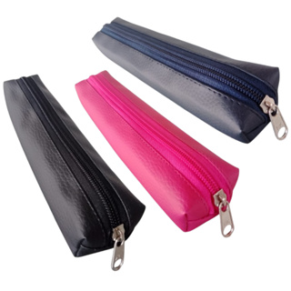 Estojo Couro Ecológico Estojo Escolar Fino Universitário Courino Um Ziper em Oferta na Shopee