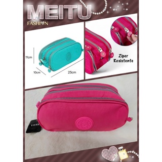 Estojo Escolar Triplo Grande Com 3 Ziperes Tres Compartimentos em Oferta na Shopee