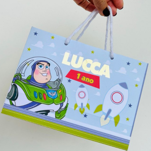 Sacolinha Buzz Marketing/ Personalizado/Lembrancinha/Festa infantil/Aniversário/Surpresa/dourado/Toy