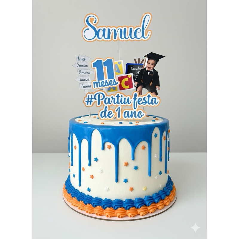 Topo de bolo Formatura - personalizado -  mêsversário  - festa infantil - lembrancinhas - aniversário- topper -papelaria