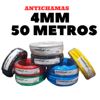 Fio Cabo Auto 4mm 50 metros Anti-chamas em Oferta na Shopee
