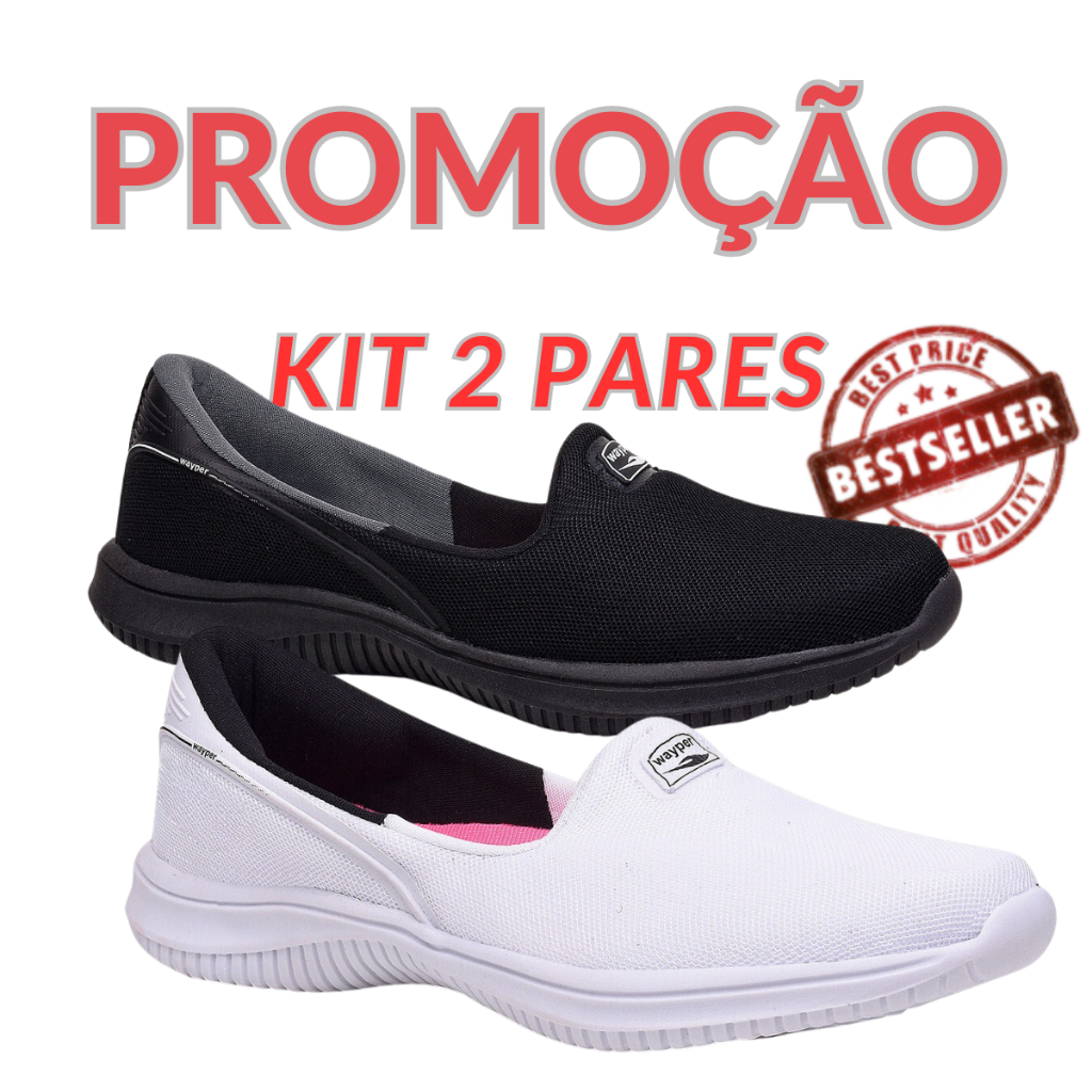 Combo 2 Tênis Ortopédicos Acompanha Palmilha em Gel Envio Rápido Super Promoção em Oferta na Shopee