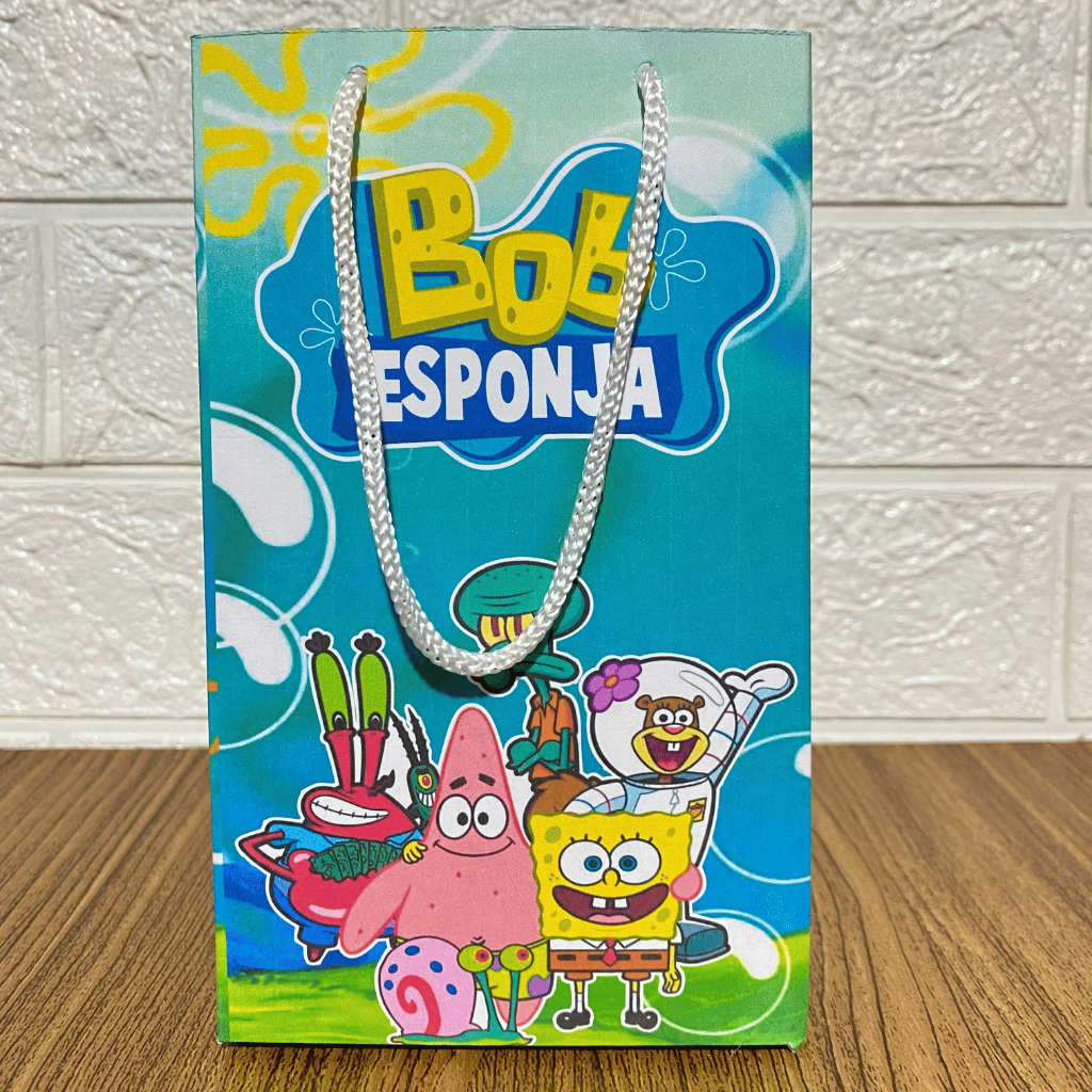 KIT PEGUE E MONTE SACOLINHAS  para Festas Mimos Aniversários BOB ESPONJA PRONTA ENTREGA em Oferta na Shopee