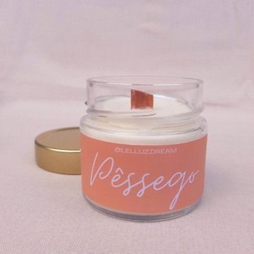 Mini Vela Aromática de Pêssego para Lembrancinhas Personalizadas, Casamentos, Batizados, Aniversários