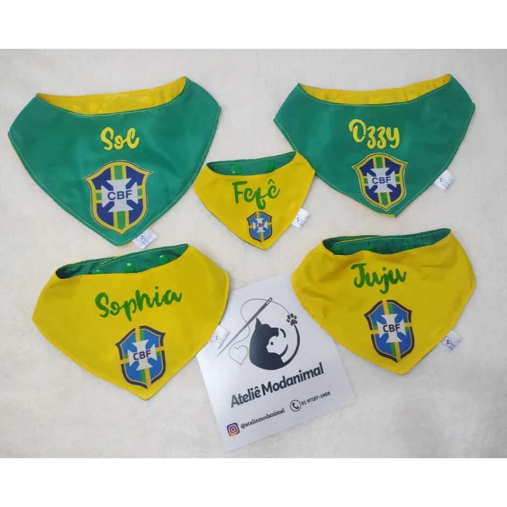 Bandana Pet Brasil Modelo Copa- Seleção Brasileira
