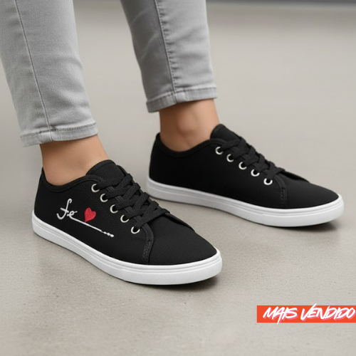 Tênis Feminino Casual Fé Tênis Macio Confortável e Costurado Envio Imediato